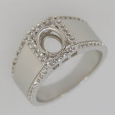 Men's Sterling Silver Semi Mount Ring Setting Oval OV 8x6mm Halo - Syzjewelry